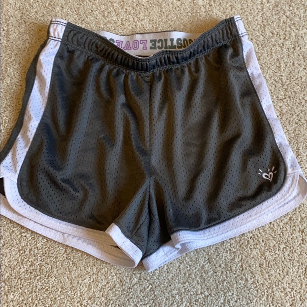 Justice, grey & white shorts